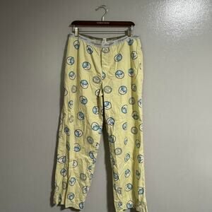 Life Is Good vintage y2k blue and yellow cartoon long pajama pants womens large